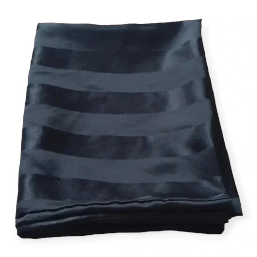 Satin Bedding Collection Two-Tone Black Pillowcase 100% Satin Polyester